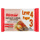 Pack Barra de Cereal Morango e Aveia Cobertura Chocolate Ritter Pacote 80g Leve 4 Pague 3 Unidades