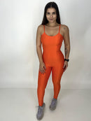 Macacão Compressão Luana Laranja