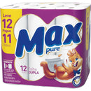 Papel Higiênico Max Pure Folha dupla 30m Pacote com 12 rolos