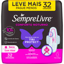 Absorvente Sempre Livre Conforto noturno Seca Pacote com 32 unidades